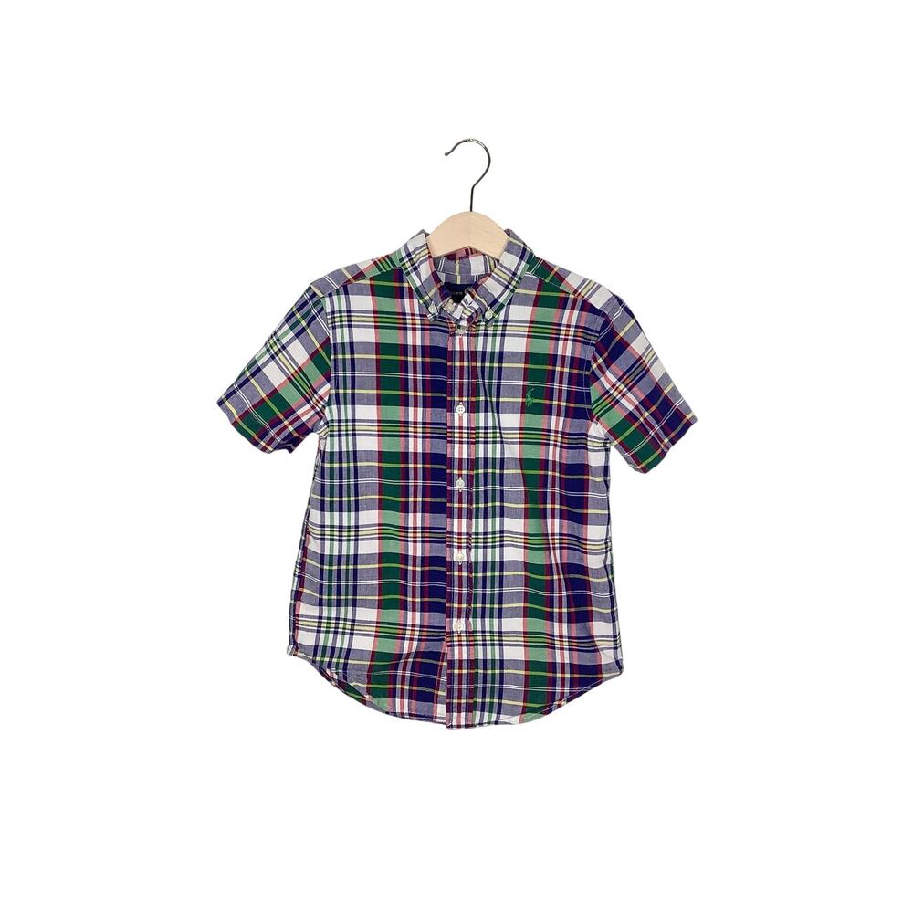 Ralph Lauren Multicolor Plaid Short Sleeve Button Down Shirt 6